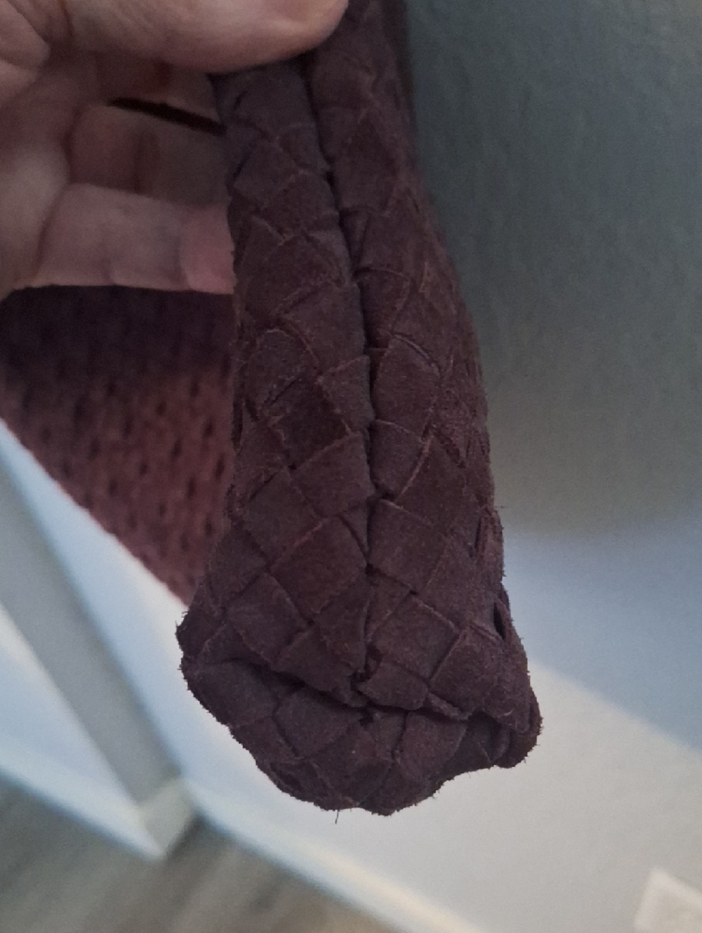 Woven Suede Hobo Bag in Eggplant - Picture 8 of 10
